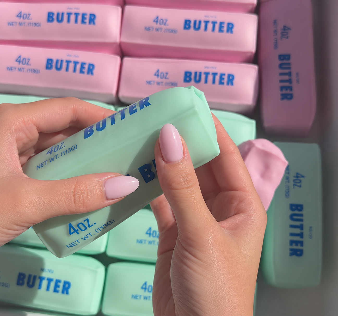 Mint Colored Crackle Squishy Butter