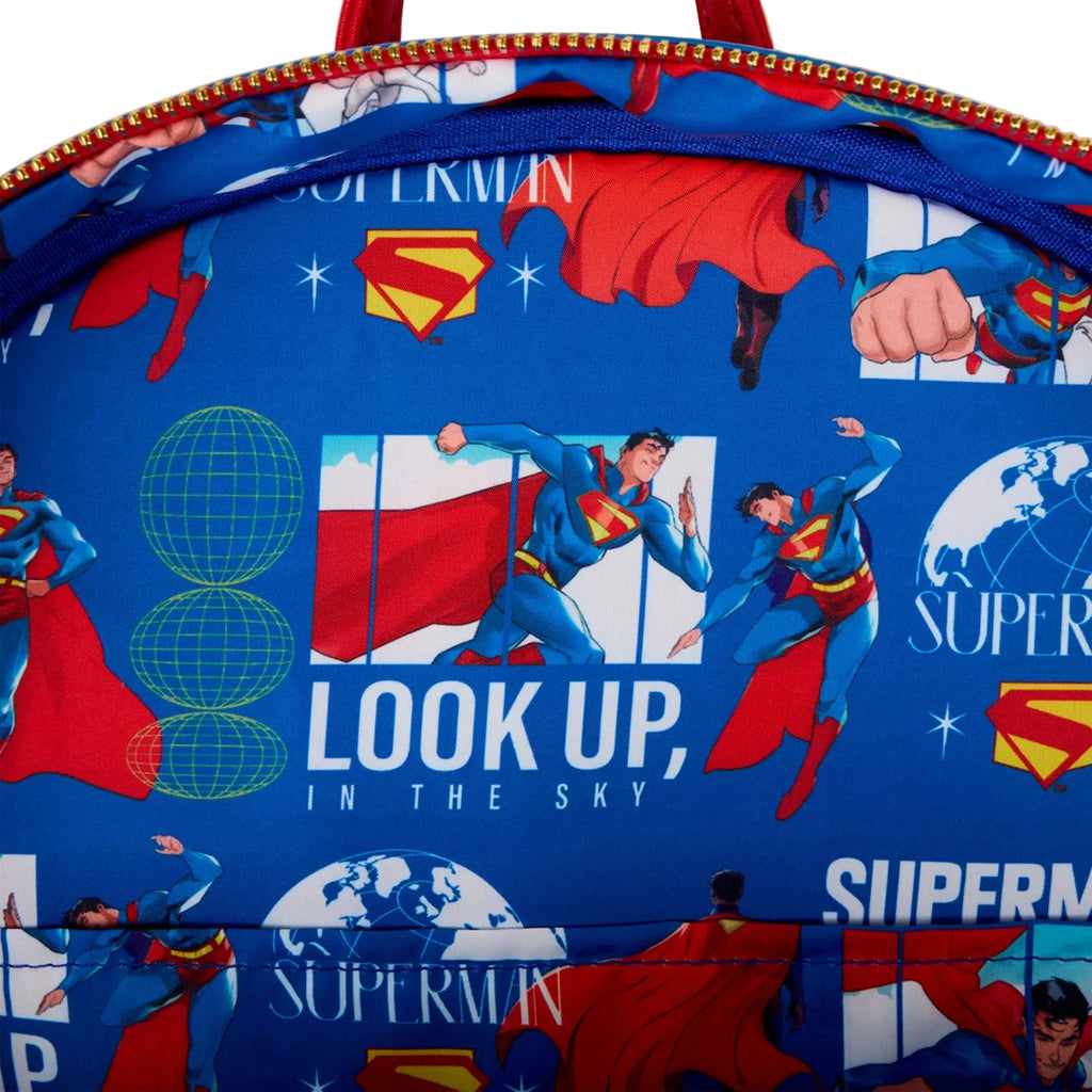 Superman Metallic Blue Backpack – DC Comics Collectible Backpack