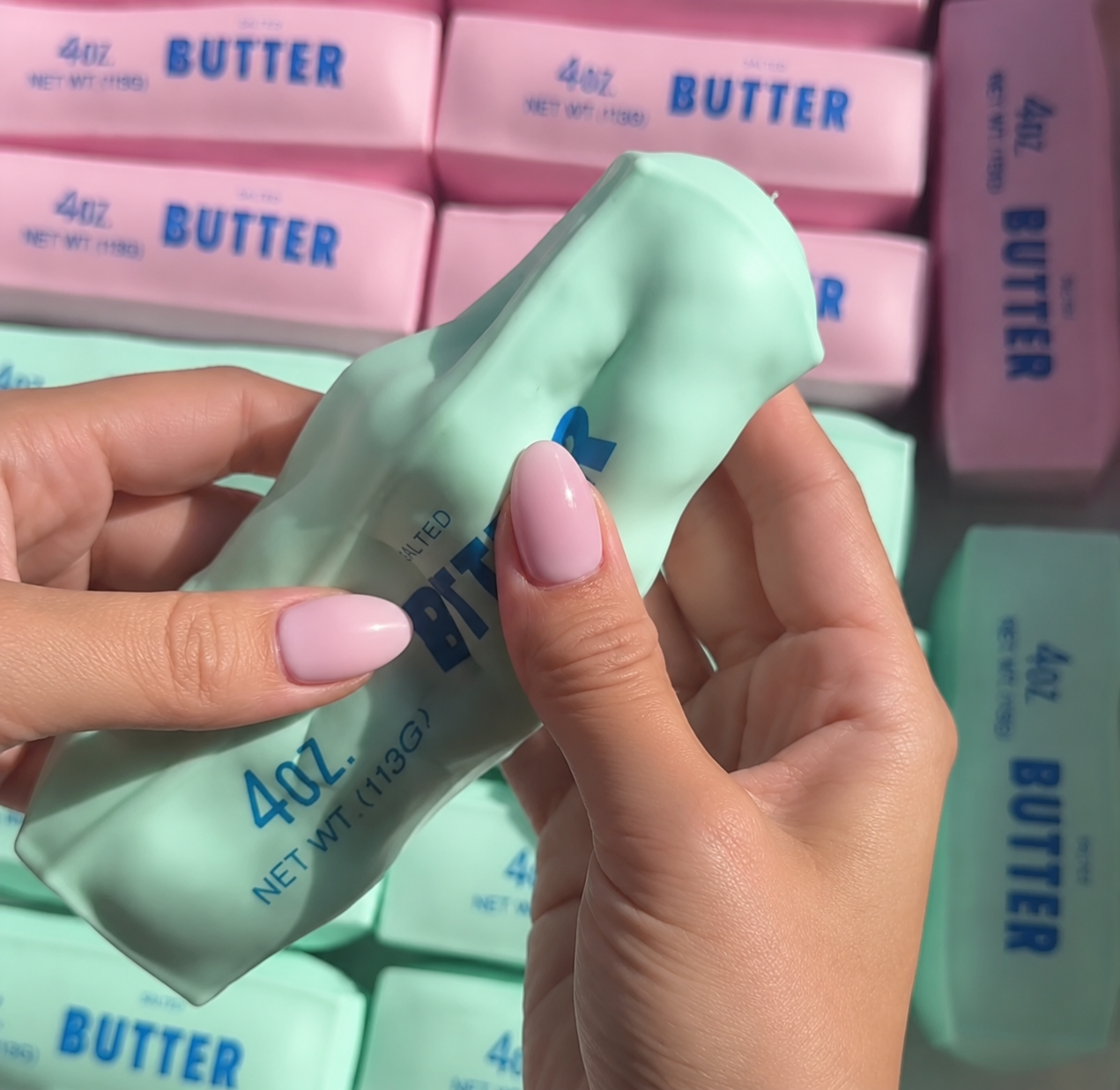 Mint Colored Crackle Squishy Butter