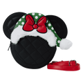 Minnie Mouse Polka Dot Santa Hat Quilted Crossbody Bag