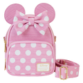 Minnie Mouse Woven Texture Convertible Mini Backpack & Crossbody Bag