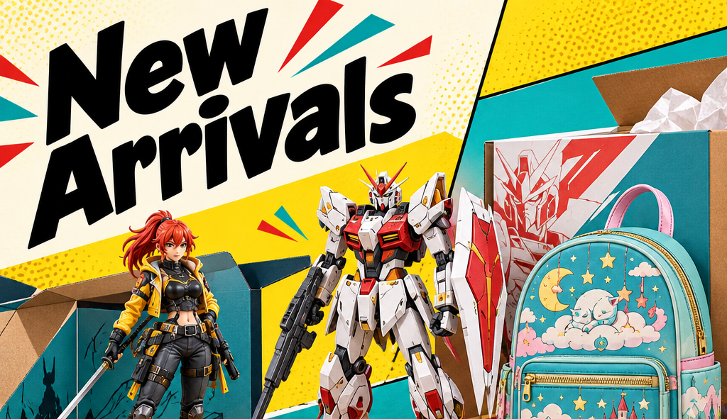 New Arrivals in a bright comic-book style