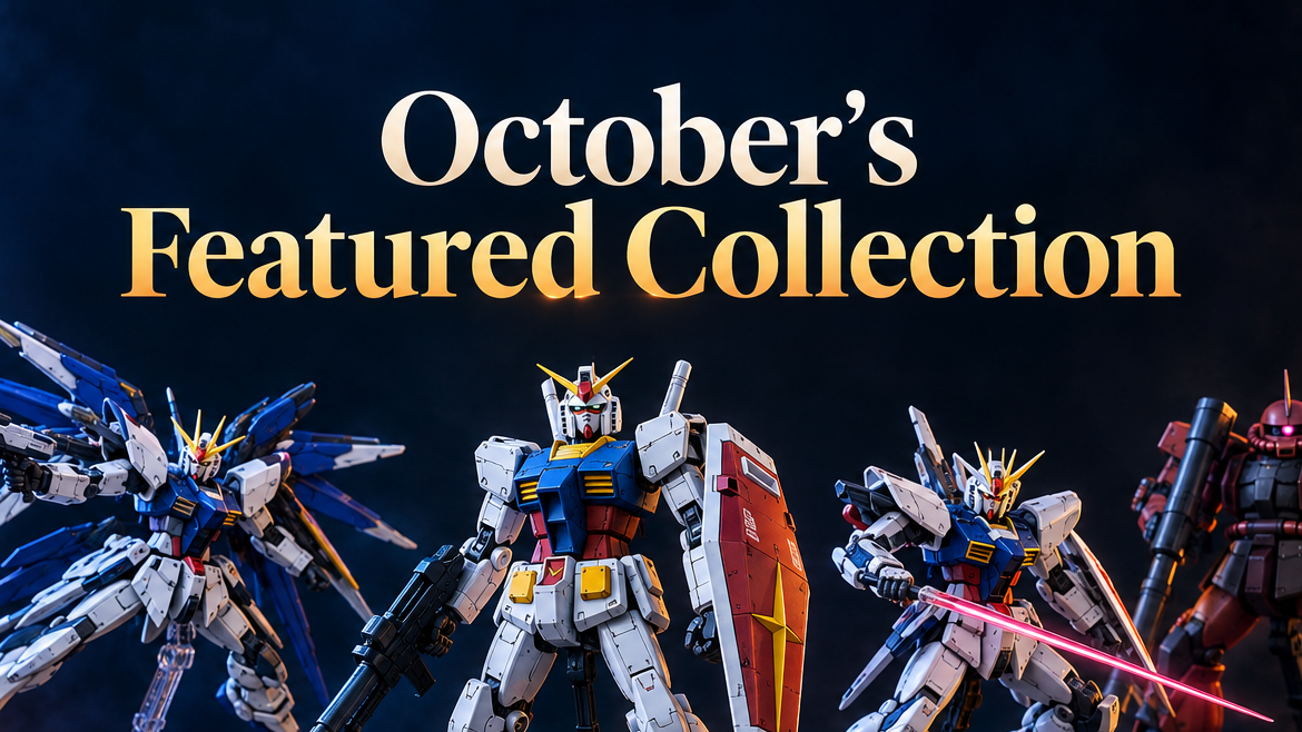 October's Featured Collection with a Gundam model kit theme