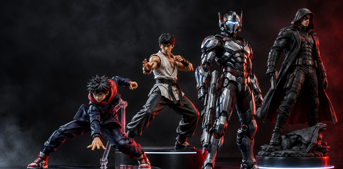Premium action-figure website banner